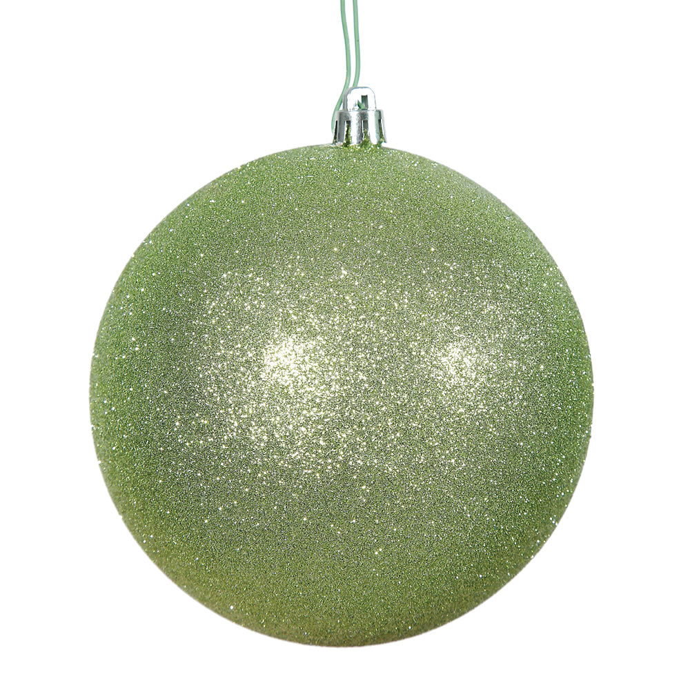 8" Celadon Glitter Ball Drilled