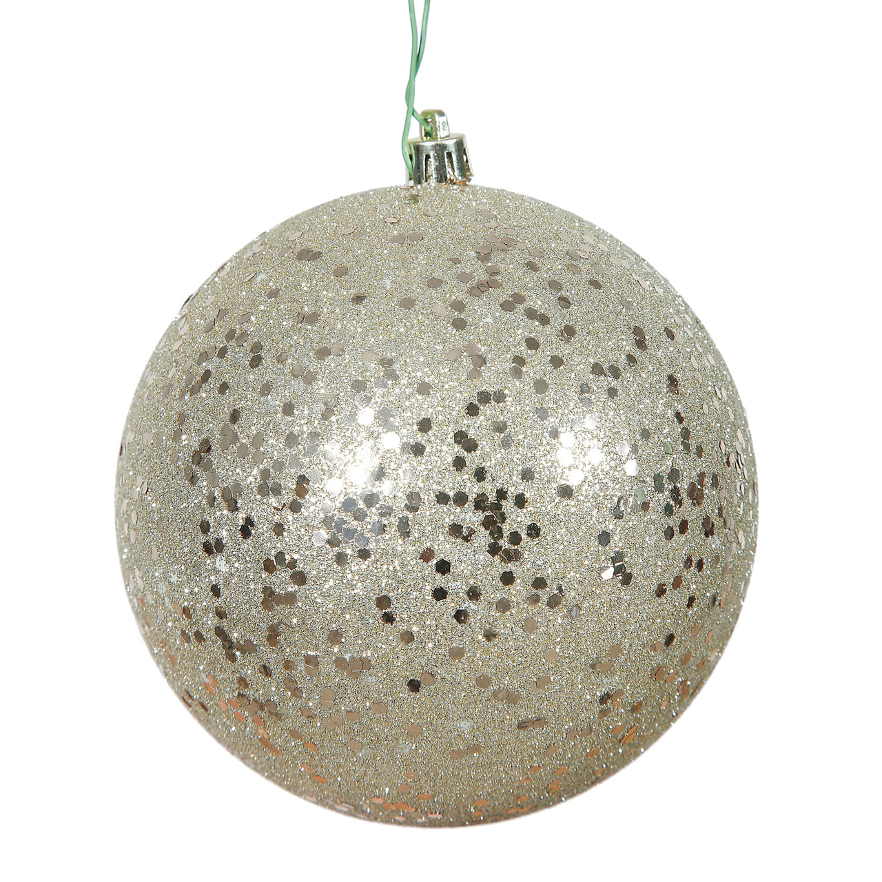 12" Champagne Sequin Ball Drilled Cap