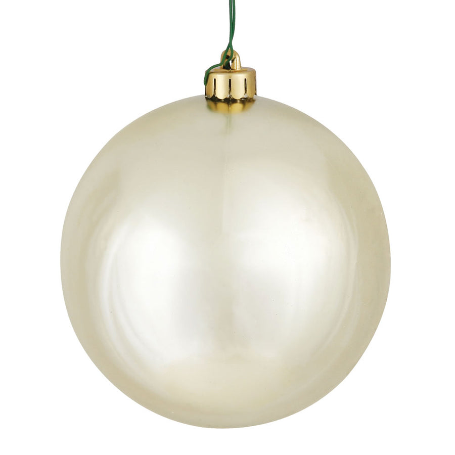 8" Champagne Shiny Ball UV Drilled