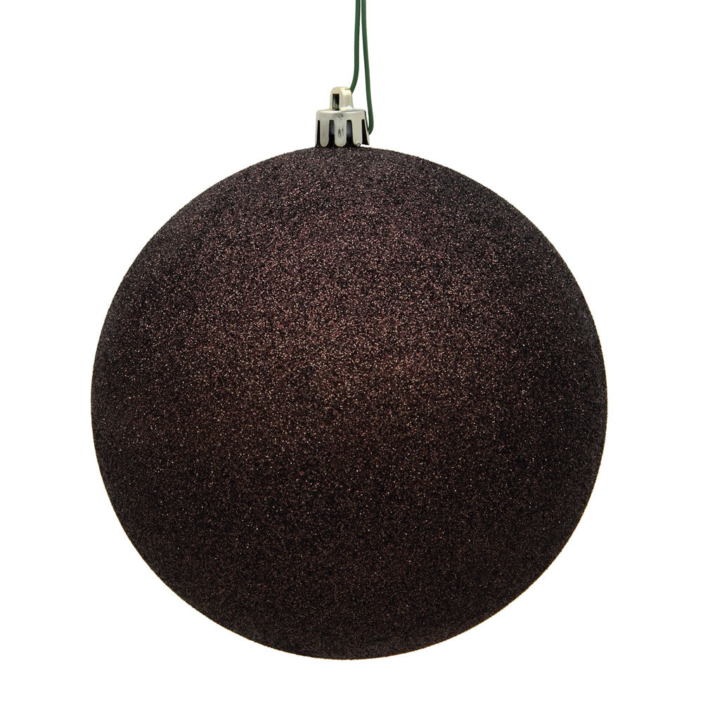 4.75" Chocolate Glitter Ball Drilled 4Bg