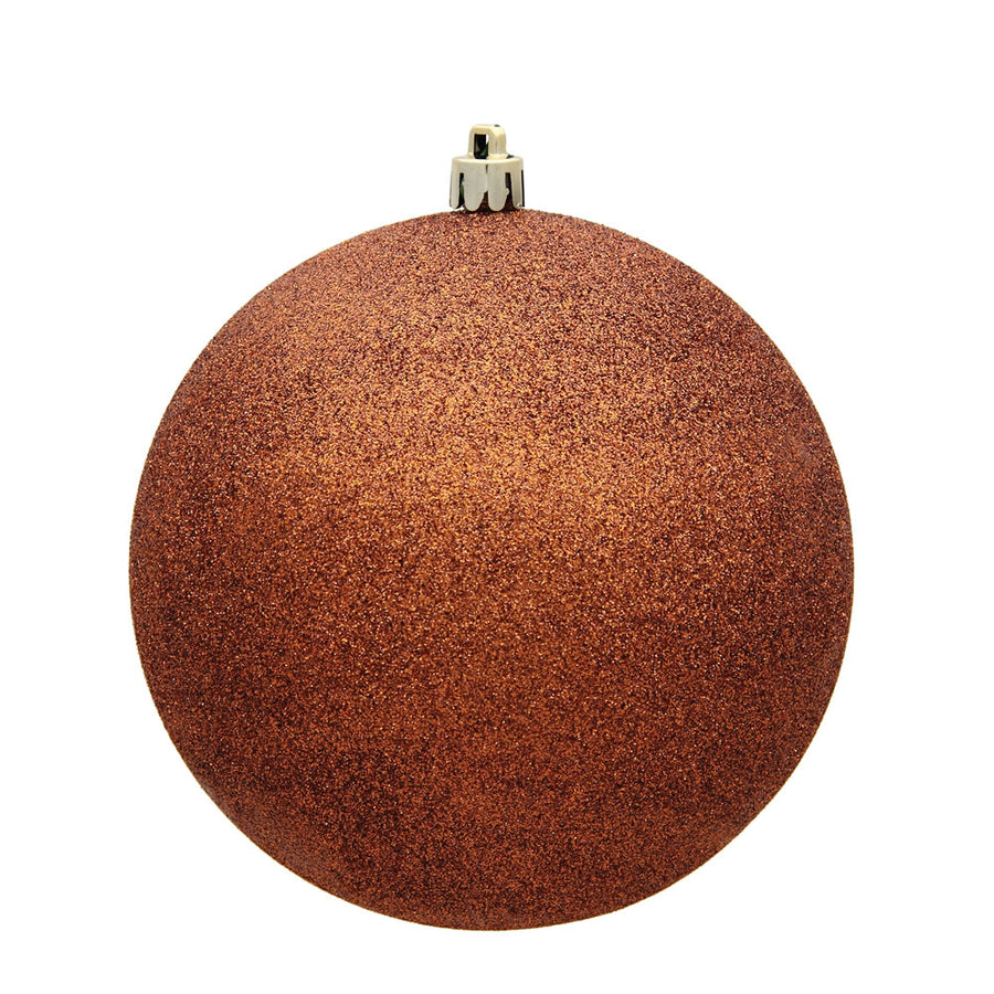 8" Copper Glitter Ball Drilled