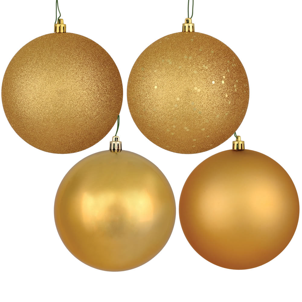 6" Copper/Gold 4 Finish Ball Orn