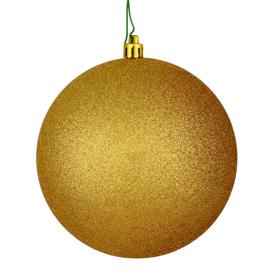 8" Copper/Gold Glitter Ball Drilled