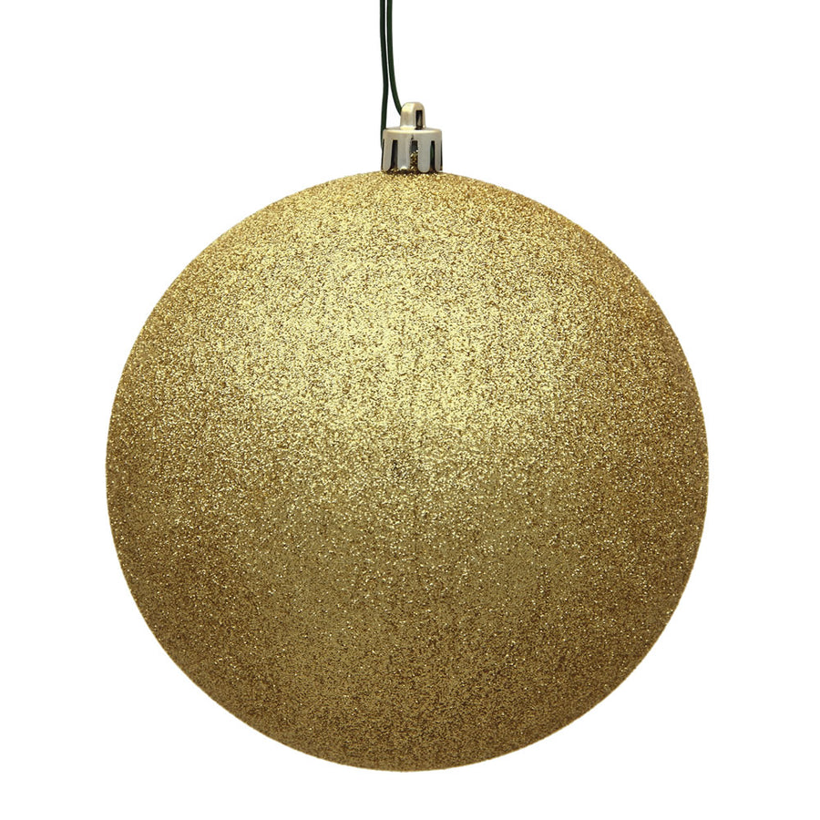 10" Gold Glitter Ball Drilled