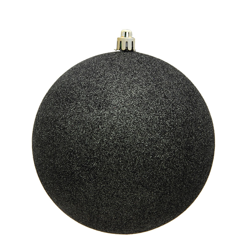 8" Gunmetal Glitter Ball Drilled