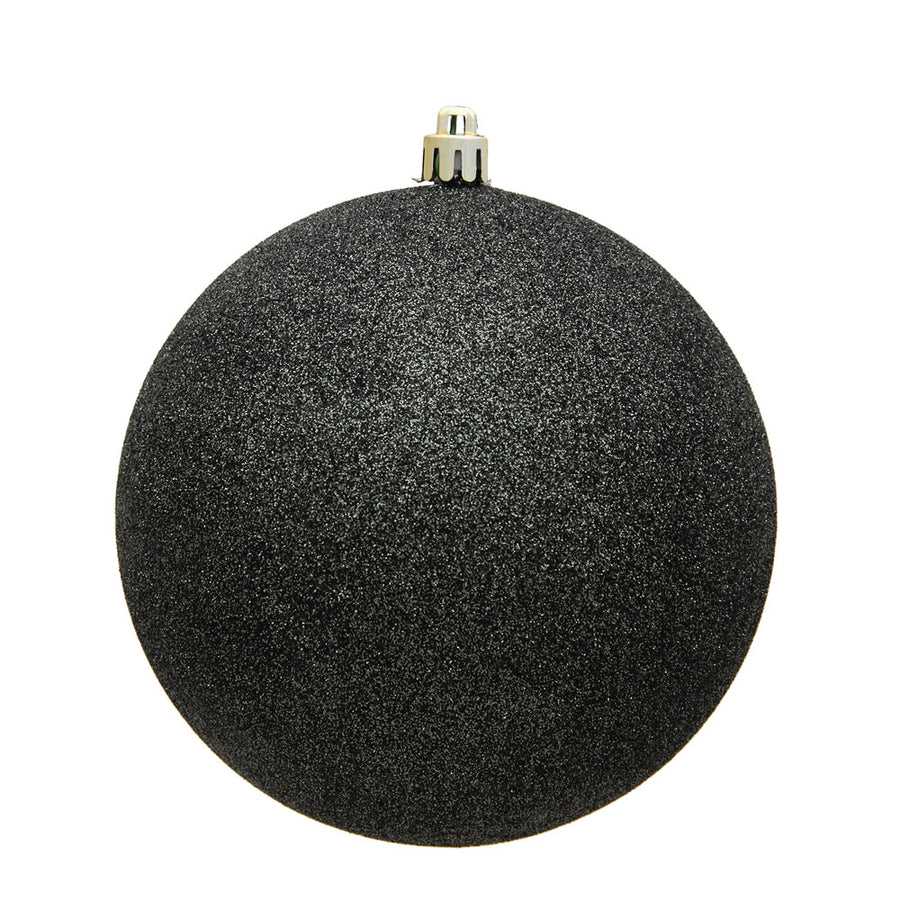 8" Gunmetal Glitter Ball Drilled