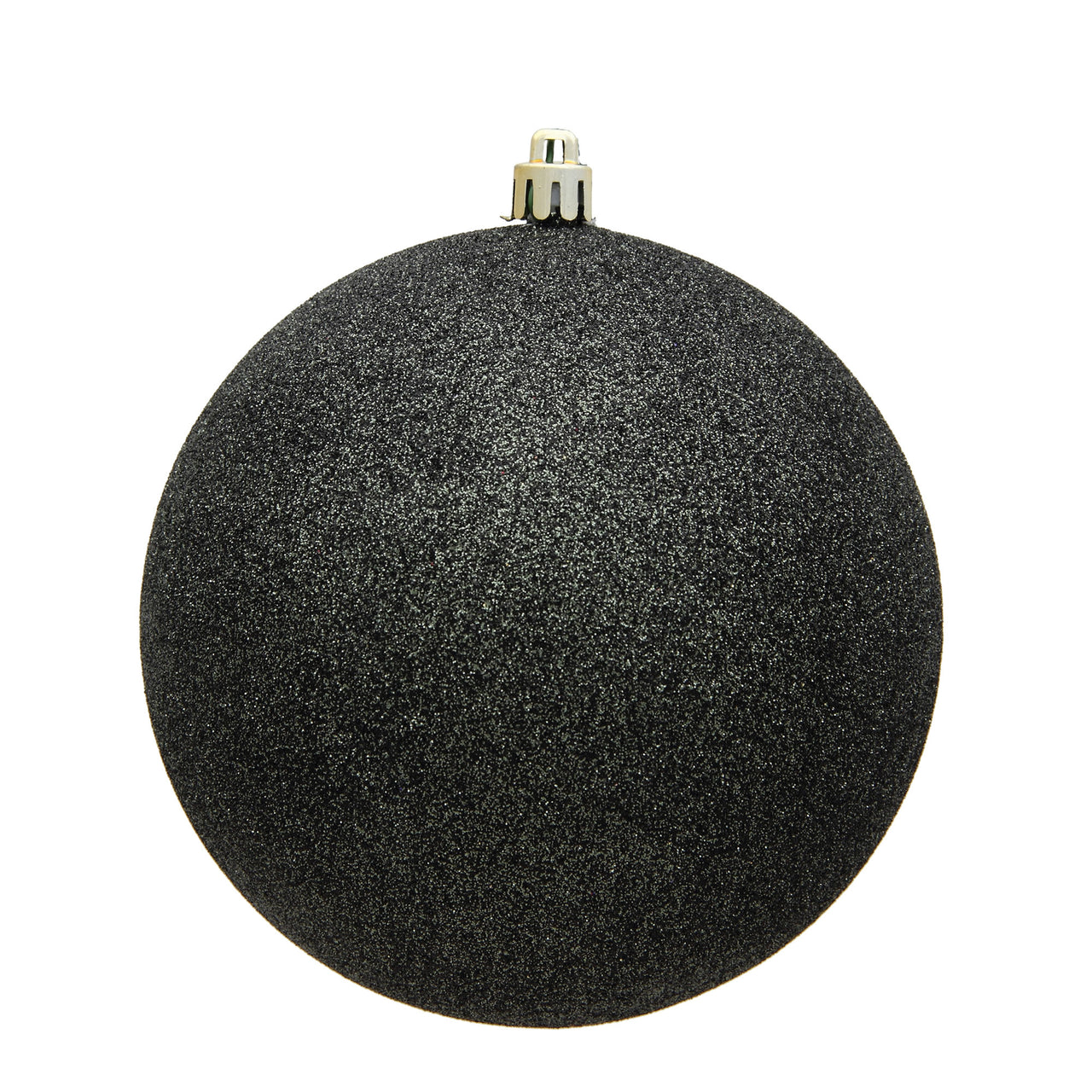 4" Gunmetal Glitter Ball Drilled
