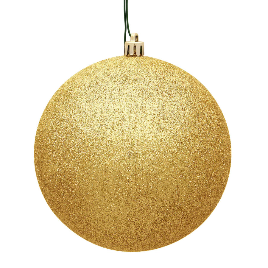 10" Honey Gold Glitter Ball Drilled