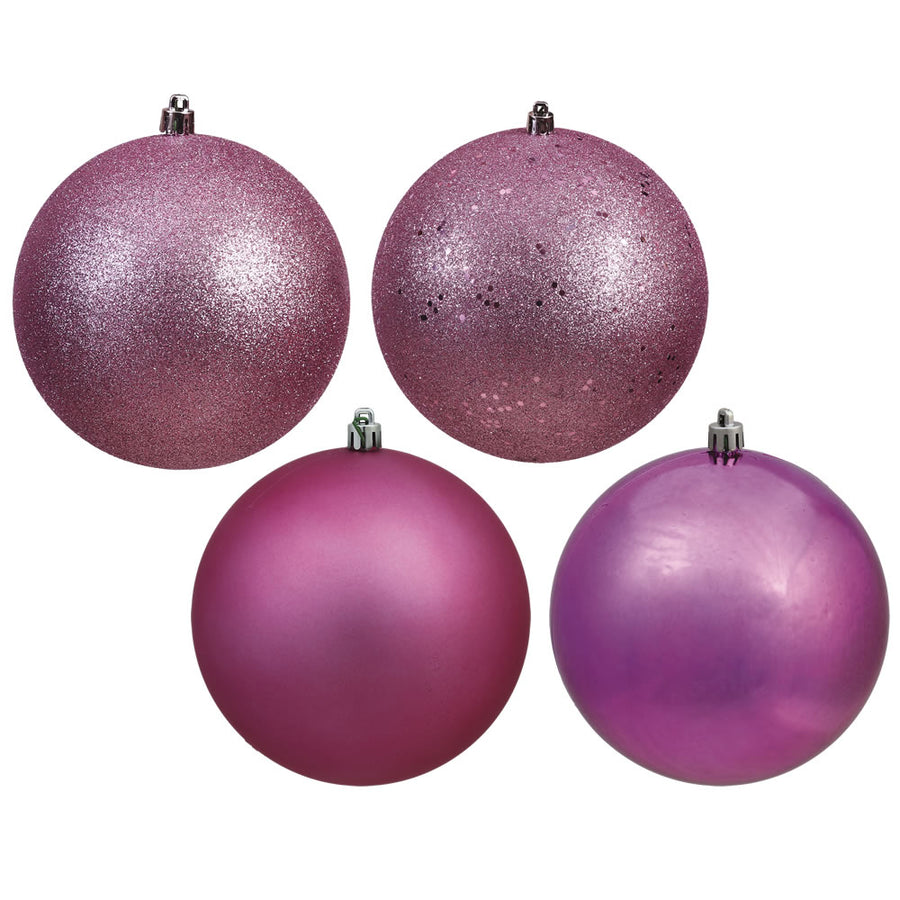 4" Mauve 4 Finish Orn Asst