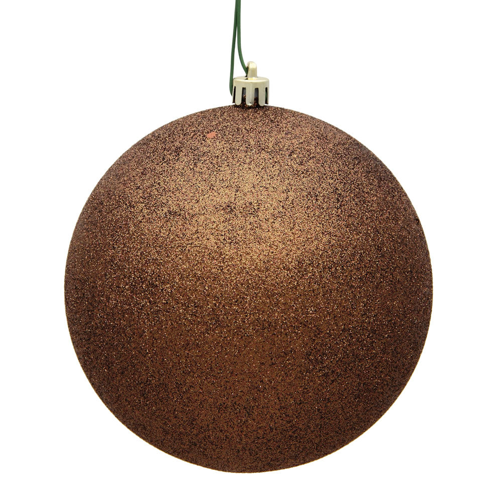 12" Mocha Glitter Ball Drilled