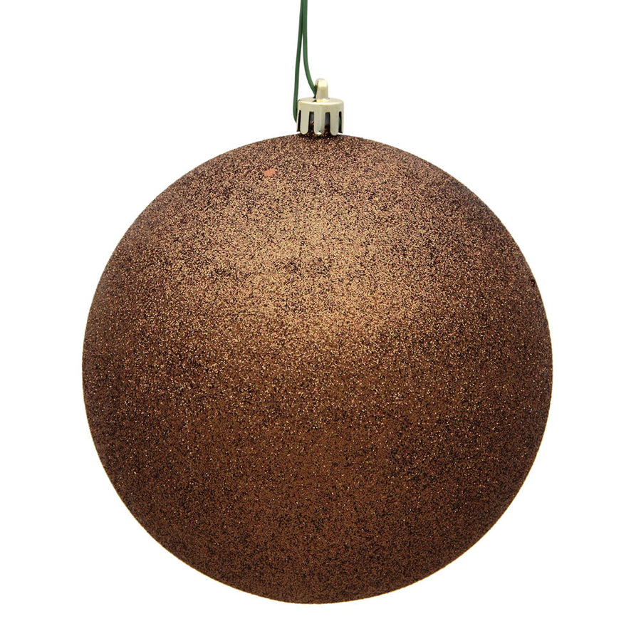 12" Mocha Glitter Ball Drilled