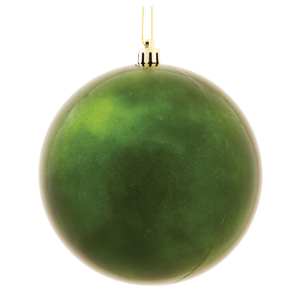 8" Moss Green Shiny Ball UV Drilled