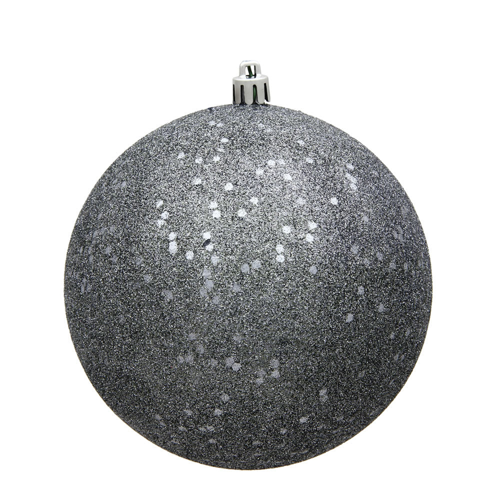8" Pewter Sequin Ball Drilled