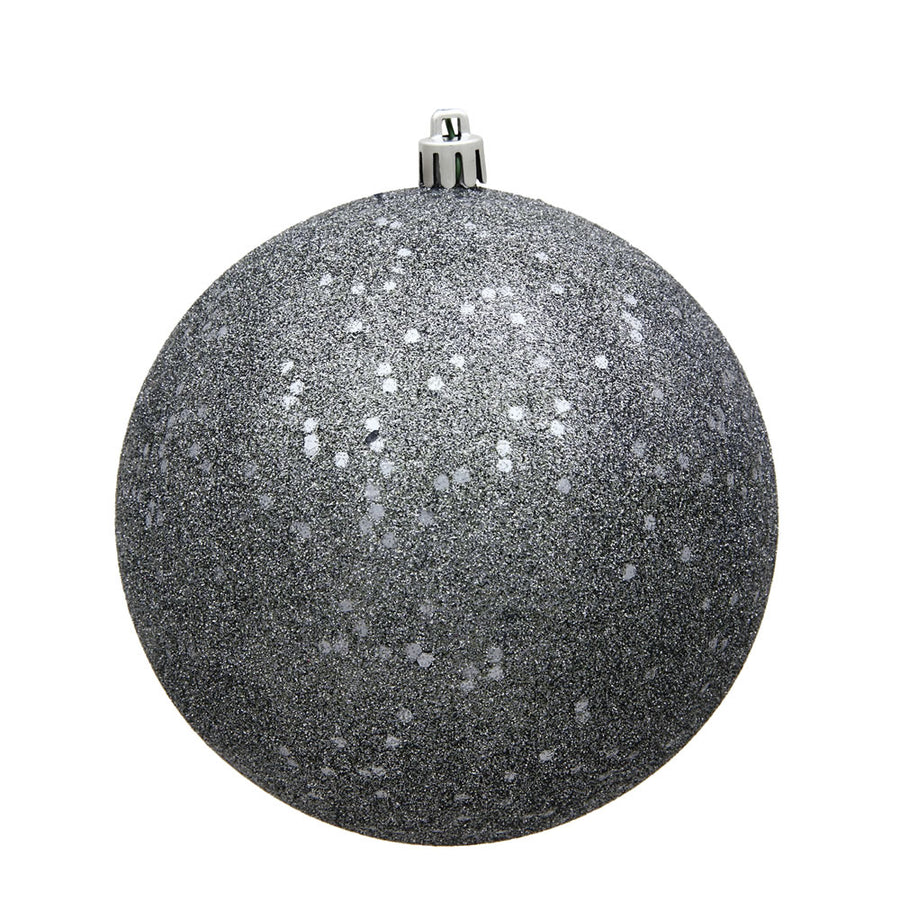 8" Pewter Sequin Ball Drilled