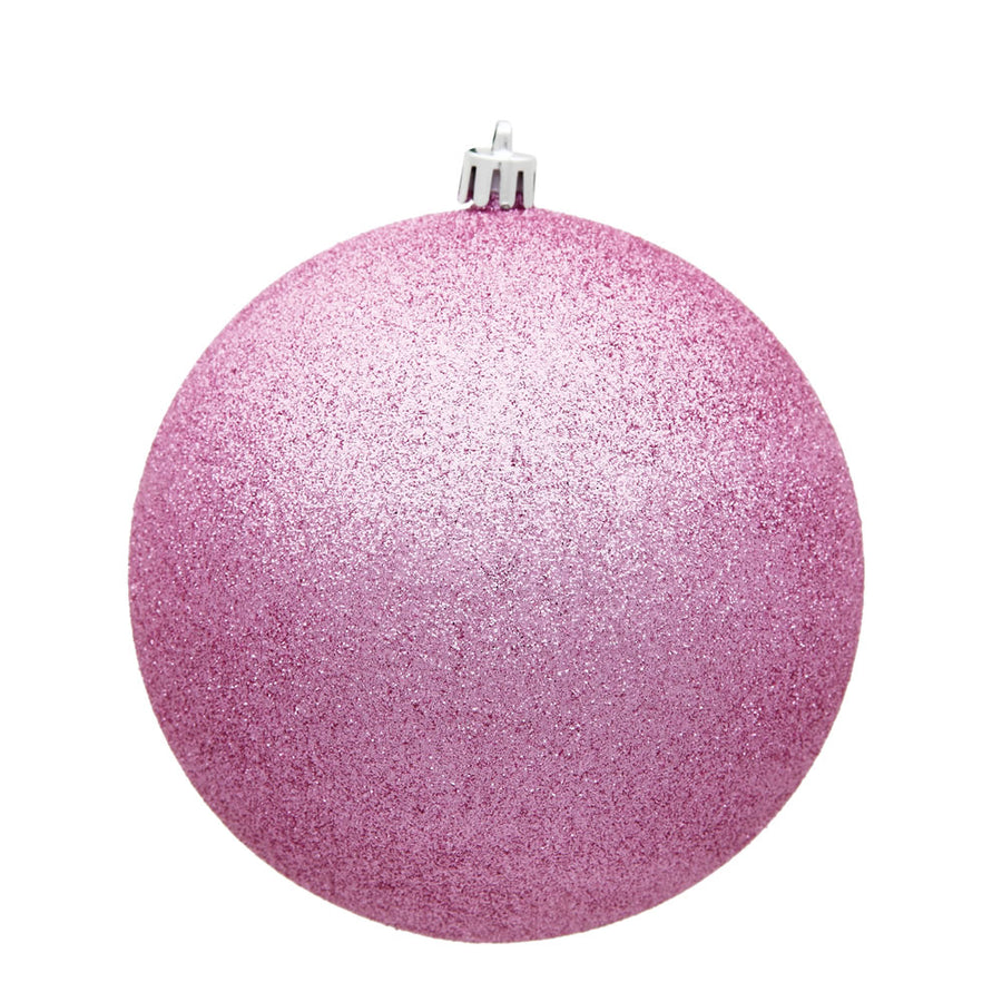 12" Pink Glitter Ball Drilled