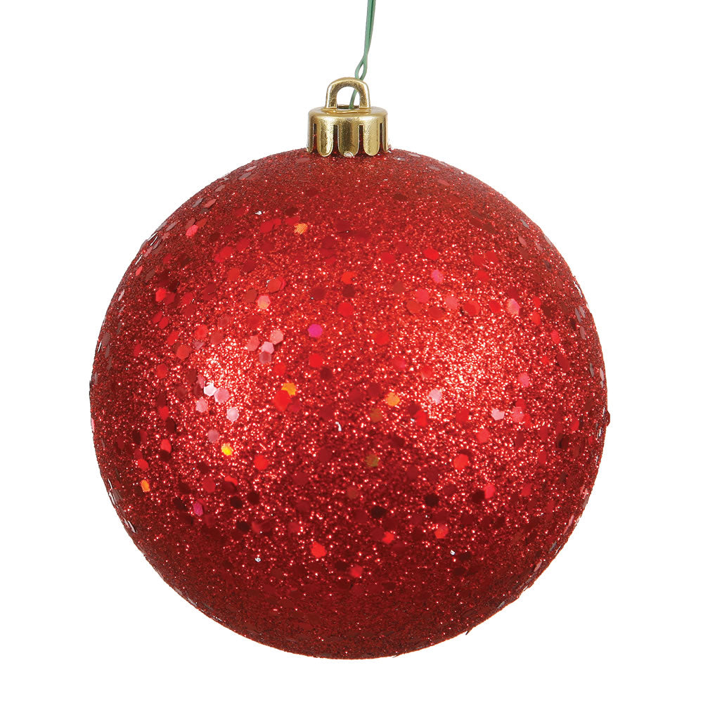 4.75" Red Sequin Ball Drilled