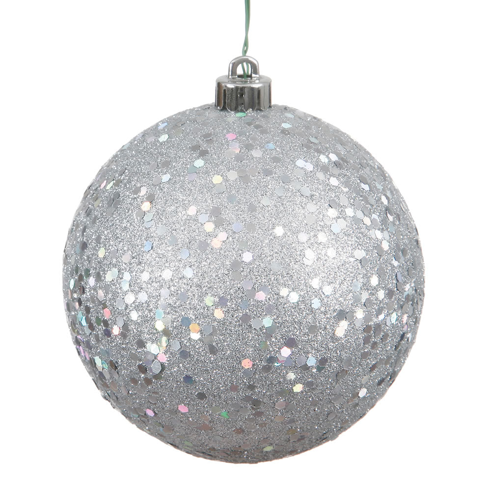 12" Silver Sequin Ball Drilled