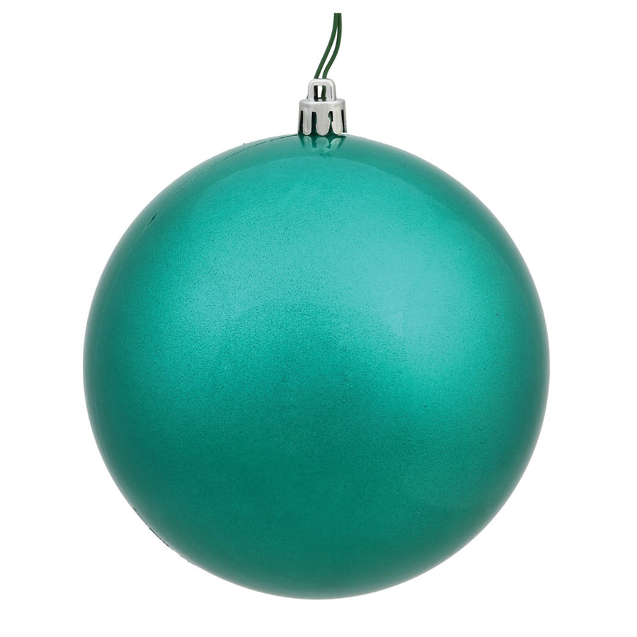 10" Teal Glitter Ball Drilled