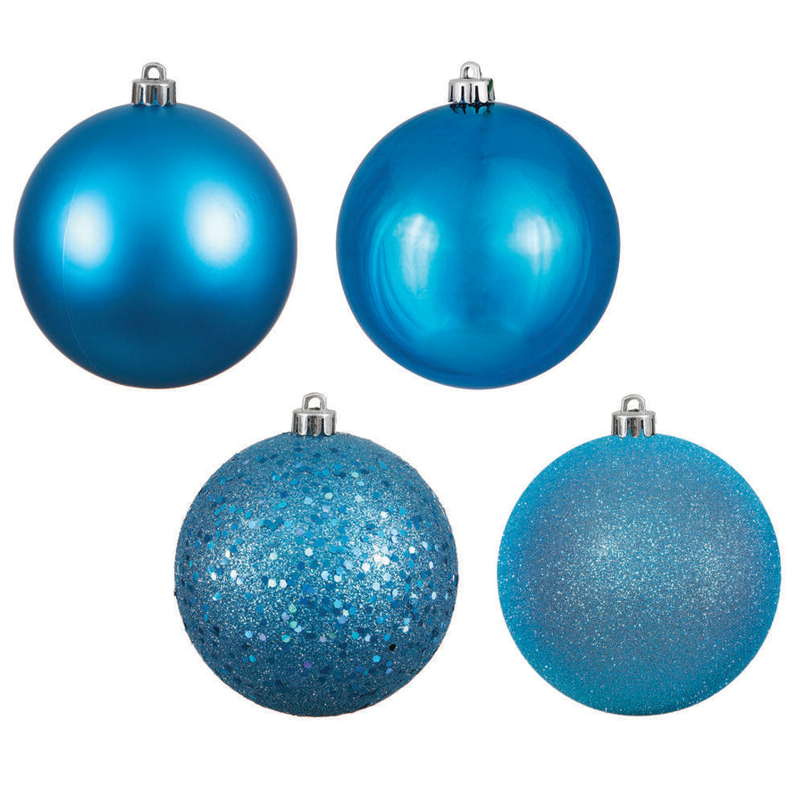 2.75" Turquoise 4 Finish Orn Asst