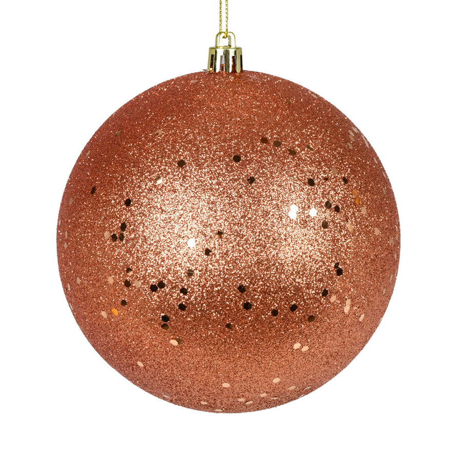 4" Coral Sequin Ball Drilled