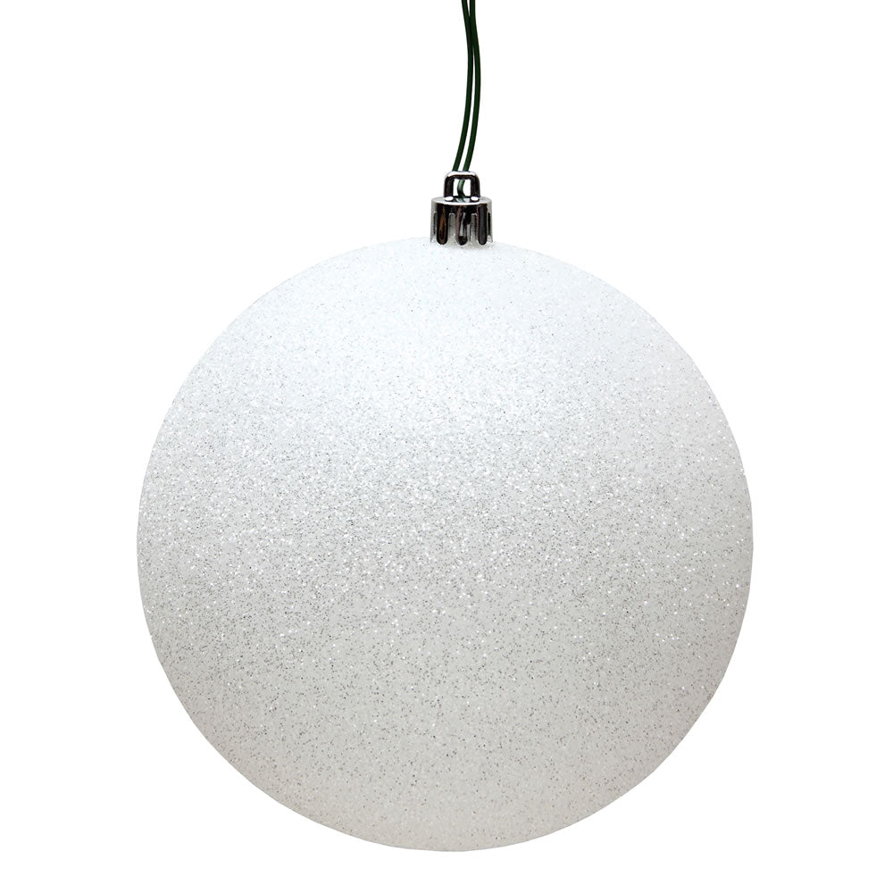 2.4" White Glitter Ball