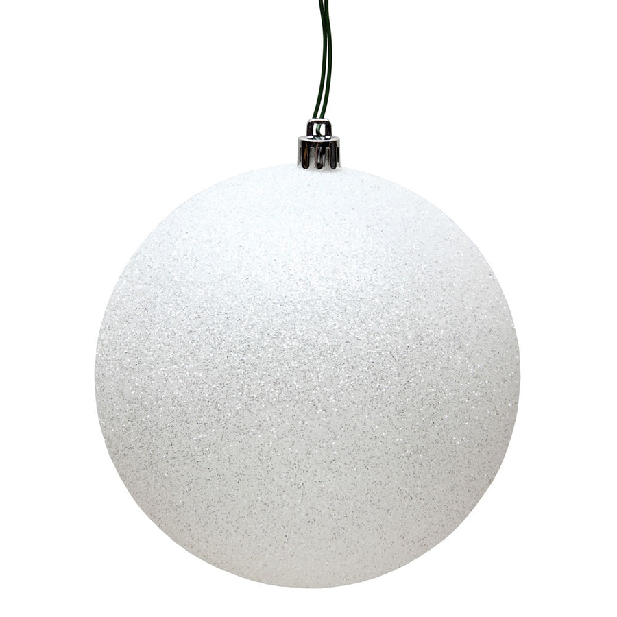 2.4" White Glitter Ball