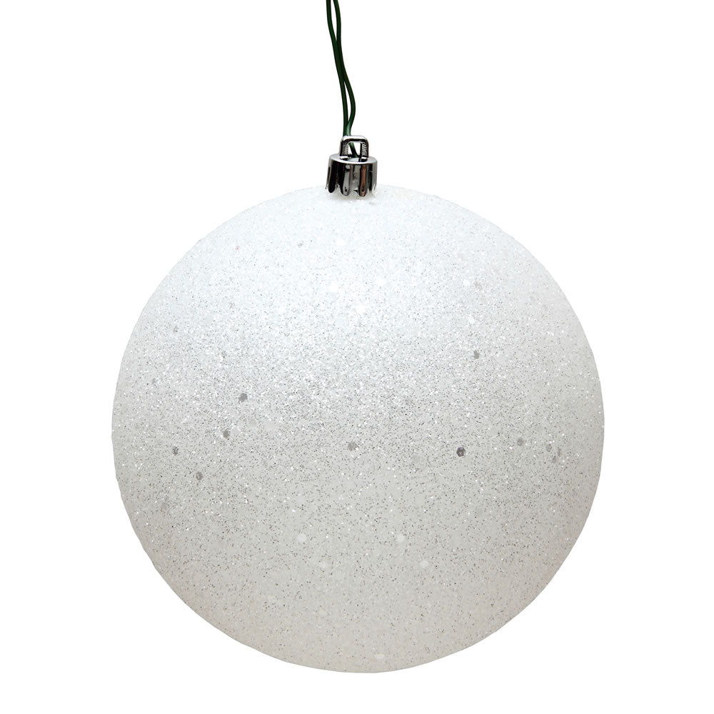 12" White Sequin Ball Drilled