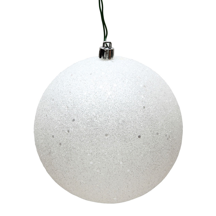 12" White Sequin Ball Drilled