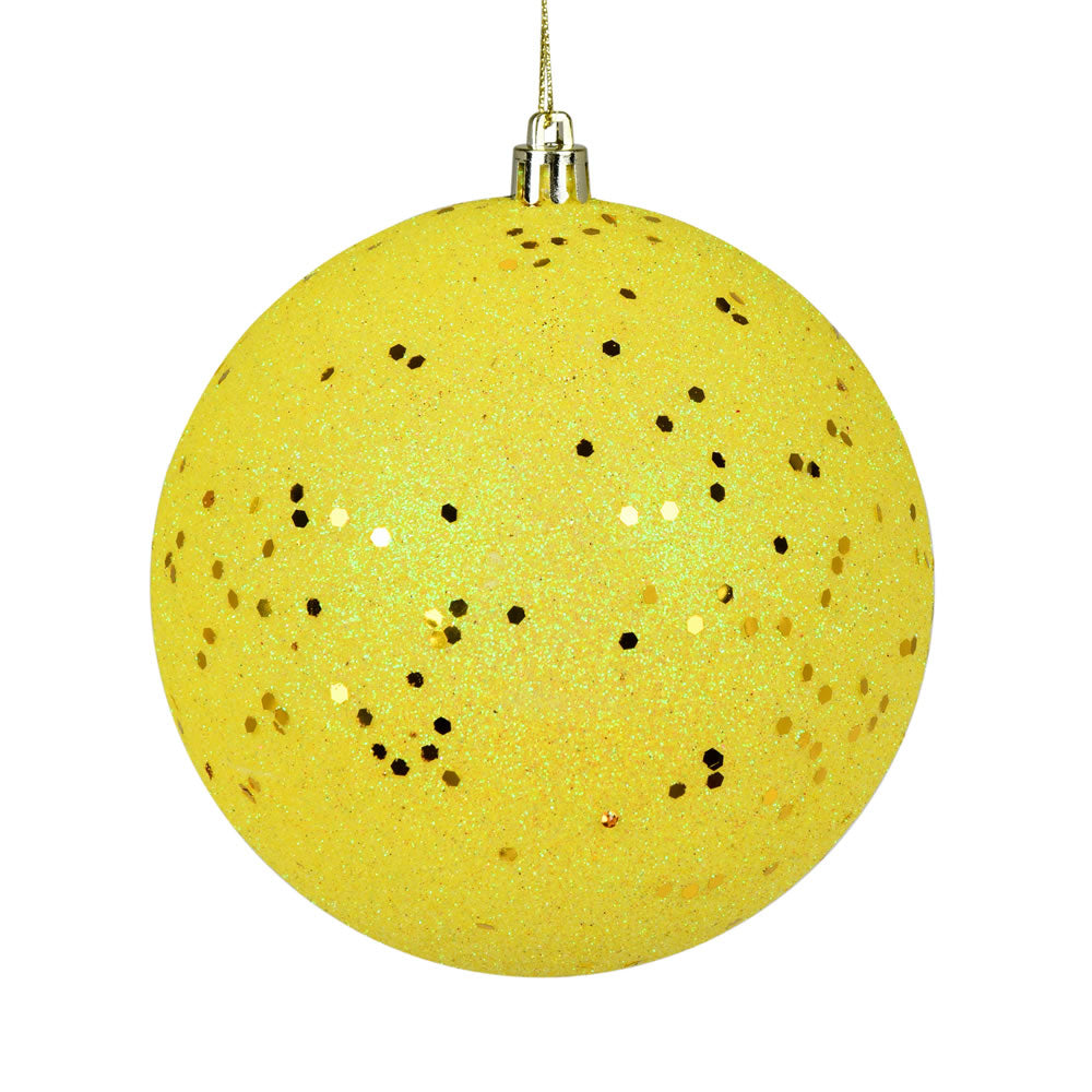 10" Yellow Sequin Ball Drilled