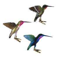Noble Gems™ Glass Clip-On Multicolor Hummingbird Ornaments