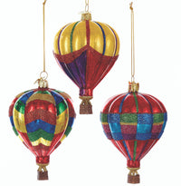 Noble Gems™ Glass Multicolor Hot Air Balloon Ornaments