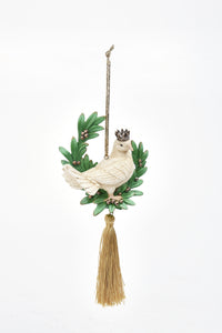Dove On Garland Ornament