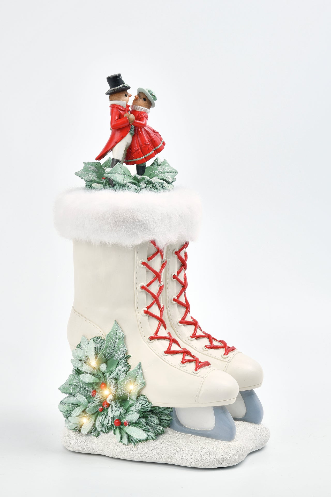 Birds In Skates Rotating Music Box With Led