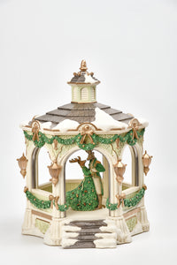 Dancing Deer In Christmas Gazebo Rotating Music Box W/ Led