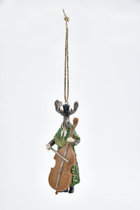 Gentleman Moose W/ Cello Ornament