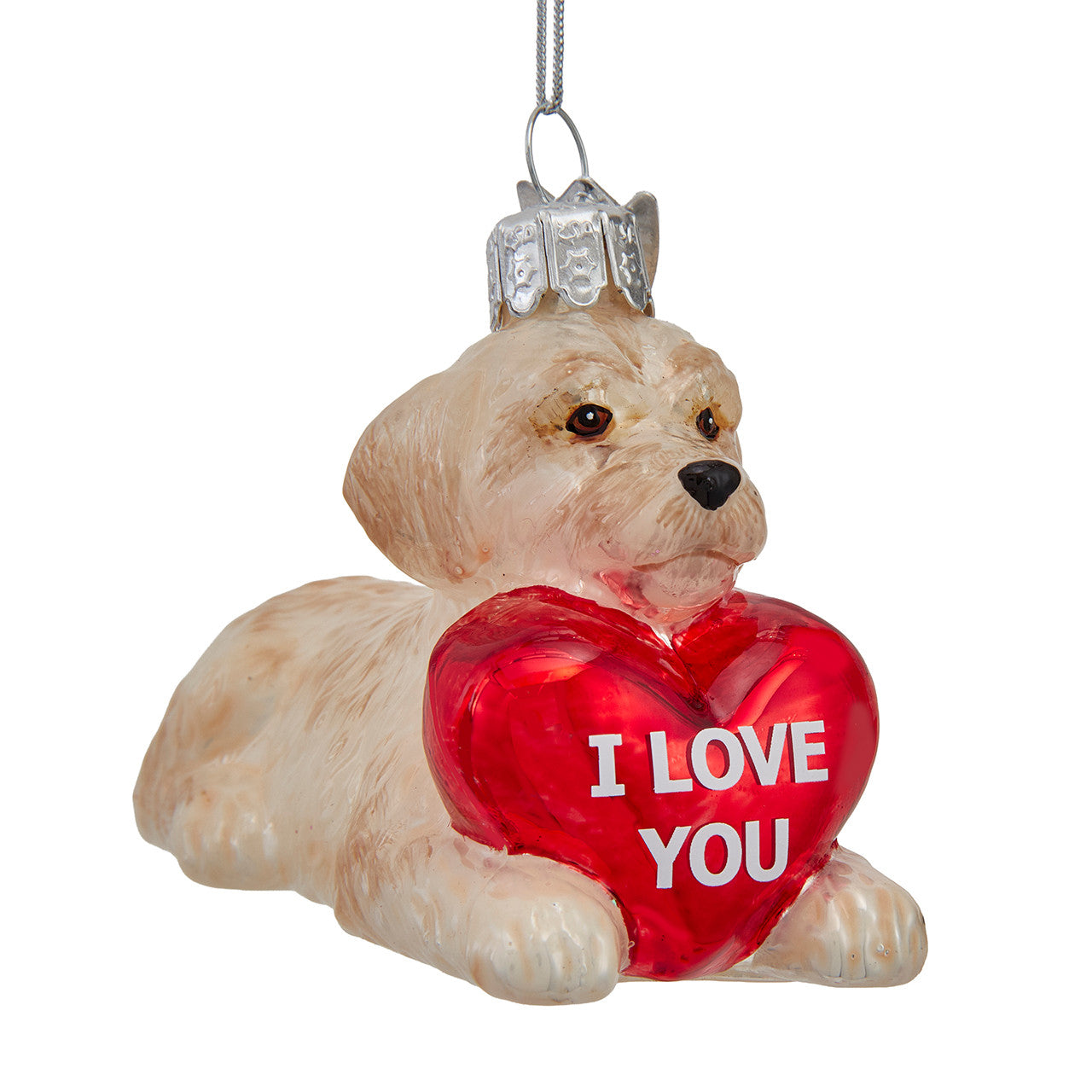 Noble Gems™ Glass Doodle With "I Love You" Heart Ornament
