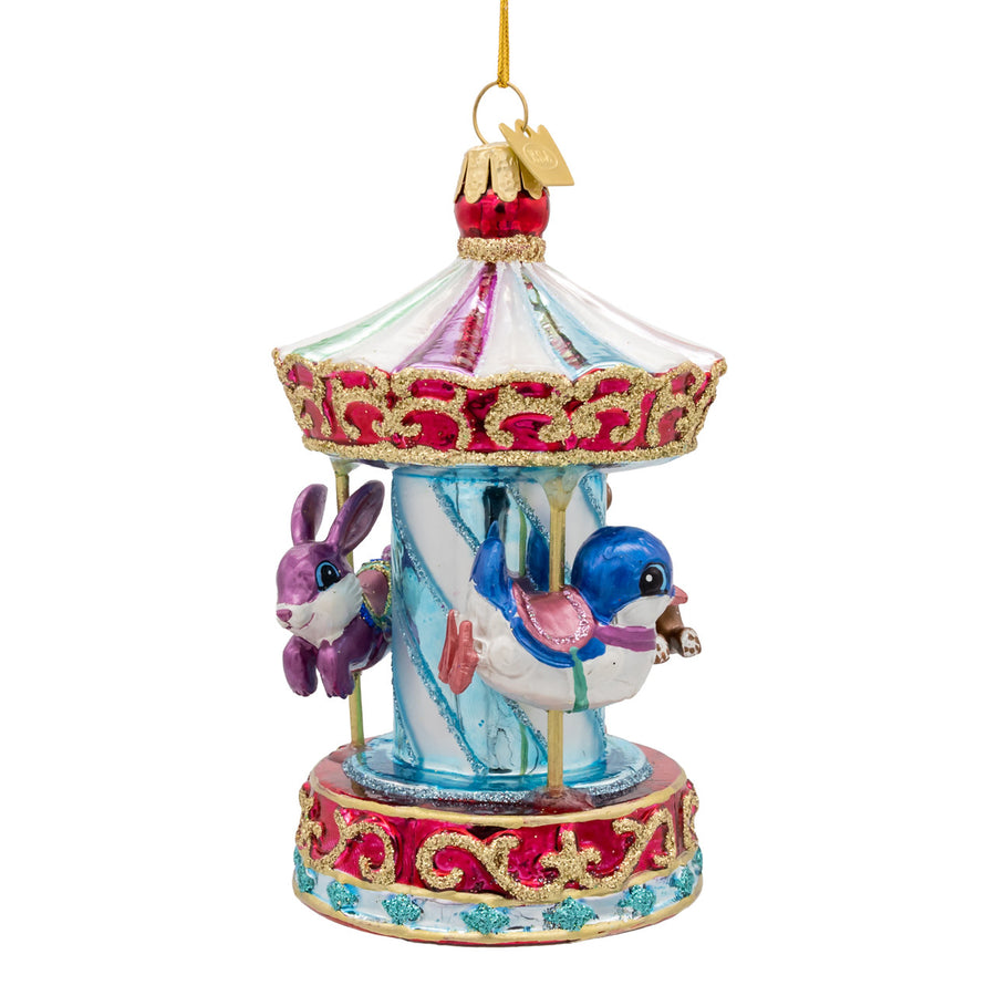 Noble Gems™ Glass Kids Carousel Ornament