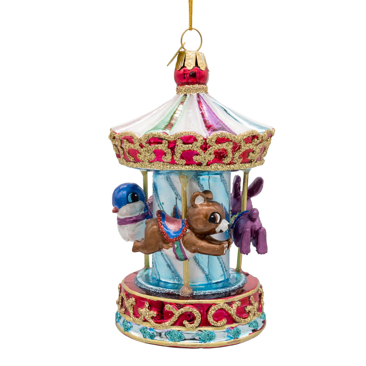 Noble Gems™ Glass Kids Carousel Ornament