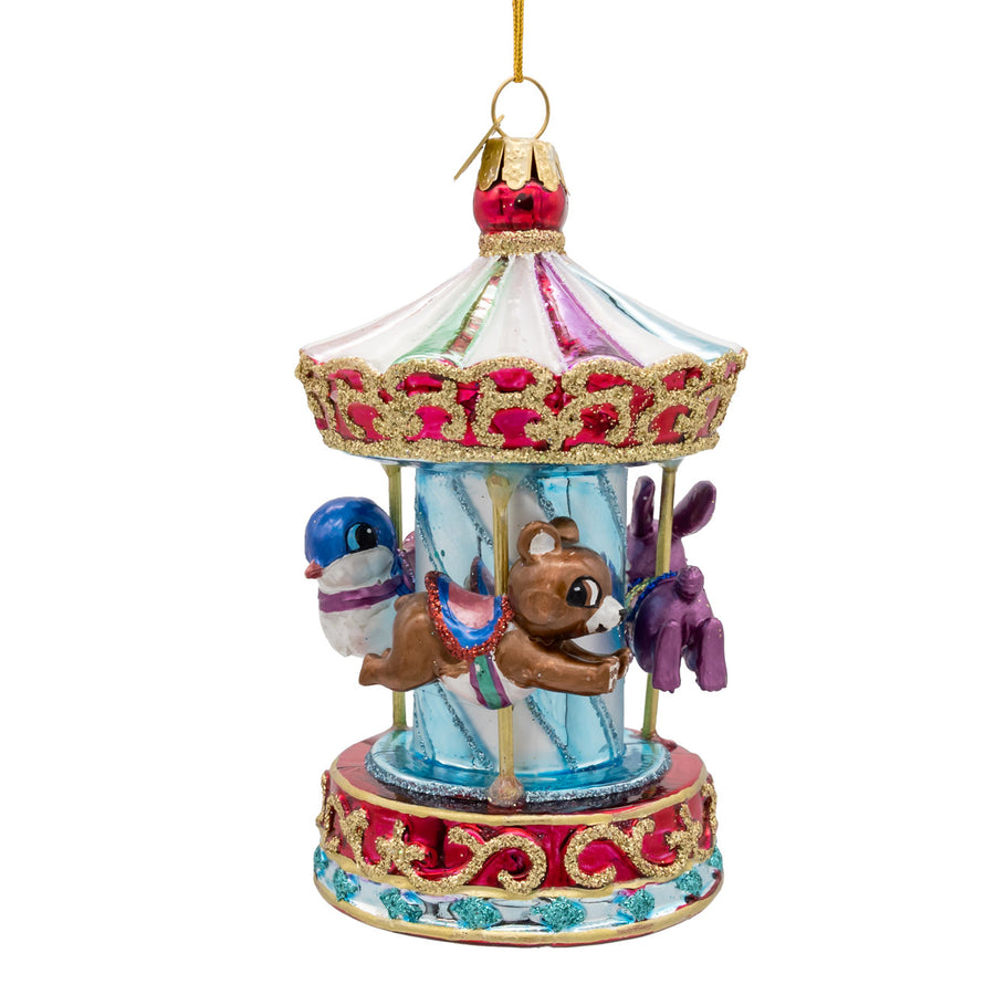 Noble Gems™ Glass Kids Carousel Ornament