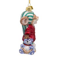 Noble Gems™ Glass Sleepy Mouse Ornament
