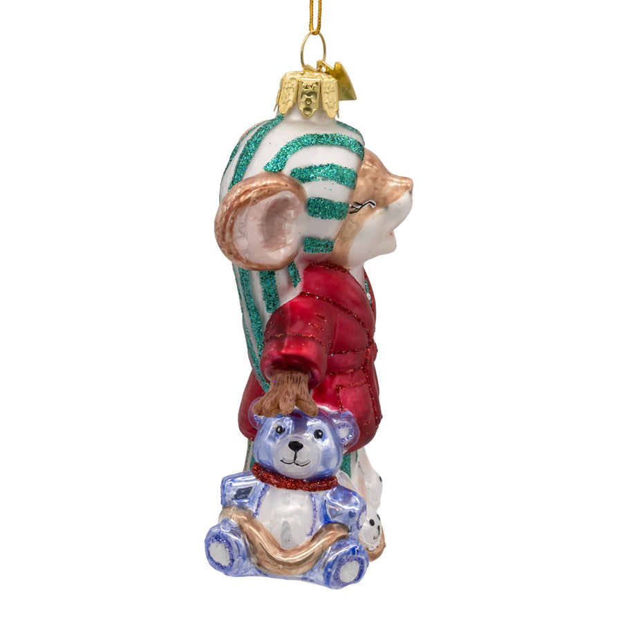 Noble Gems™ Glass Sleepy Mouse Ornament