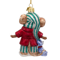 Noble Gems™ Glass Sleepy Mouse Ornament