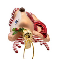 Noble Gems™ Glass Reindeer With Shiny Bow & Candy Cane Antlers Ornament