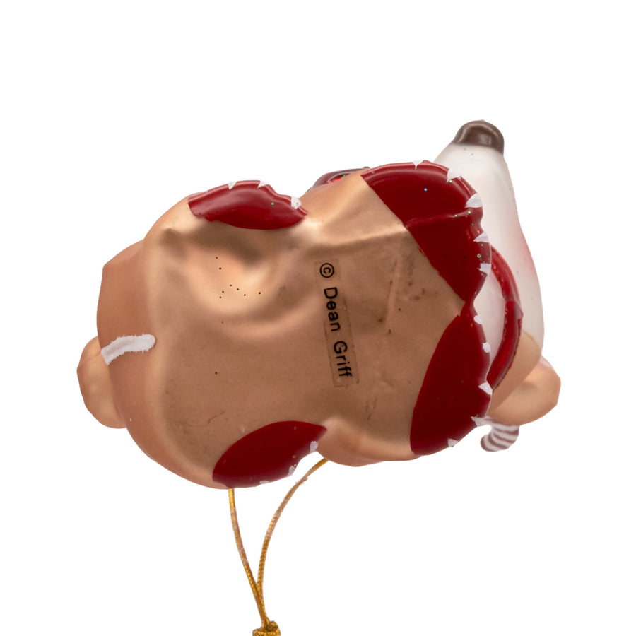 Noble Gems™ Glass Reindeer With Shiny Bow & Candy Cane Antlers Ornament