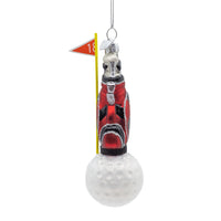 Noble Gems™ Glass Golf Bag On Golf Ball Ornament