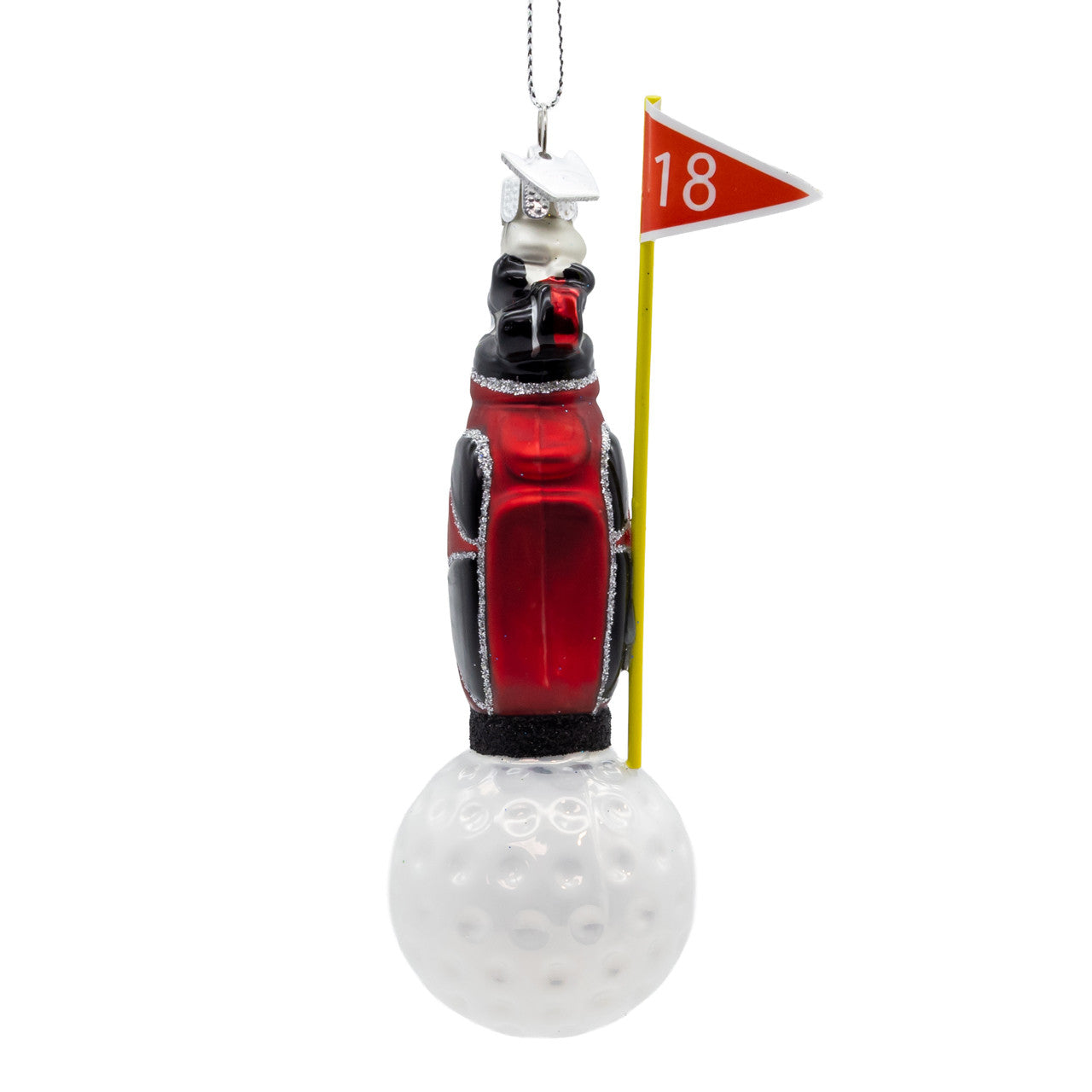 Noble Gems™ Glass Golf Bag On Golf Ball Ornament