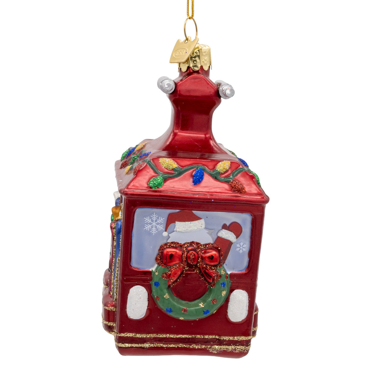 Noble Gems™ Glass Ski Gondola With Santa Ornament