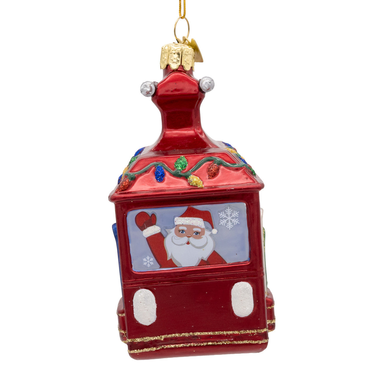 Noble Gems™ Glass Ski Gondola With Santa Ornament