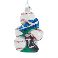 Noble Gems™ Glass Baseball With Shoes Ornament