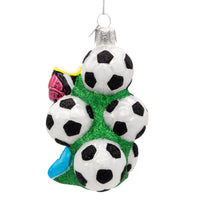 Noble Gems™ Glass Soccer Balls With Shoes Ornament